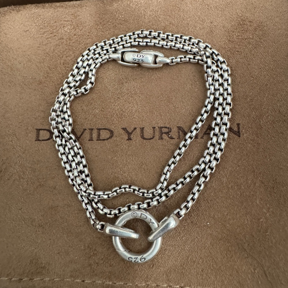 David Yurman Smooth Amulet Box Chain Necklace